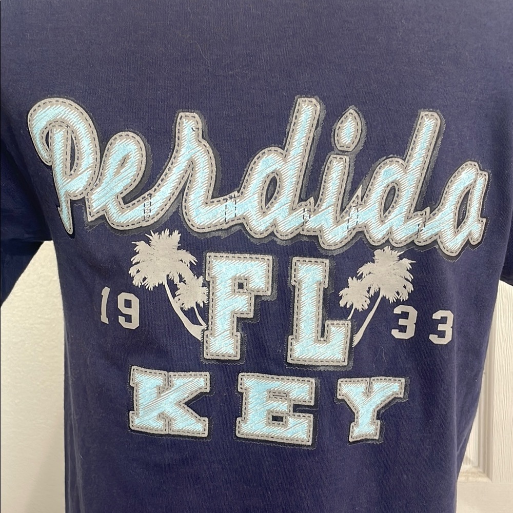 Perdido Key Fl Navy Short Sleeve 100% Pre-Shrunk Cotton T-Shirt Adult Size S View 2